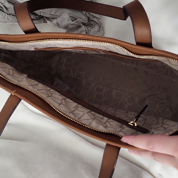 Calvin Klein Dark Brown Monogram Tote - Picture 10 of 11